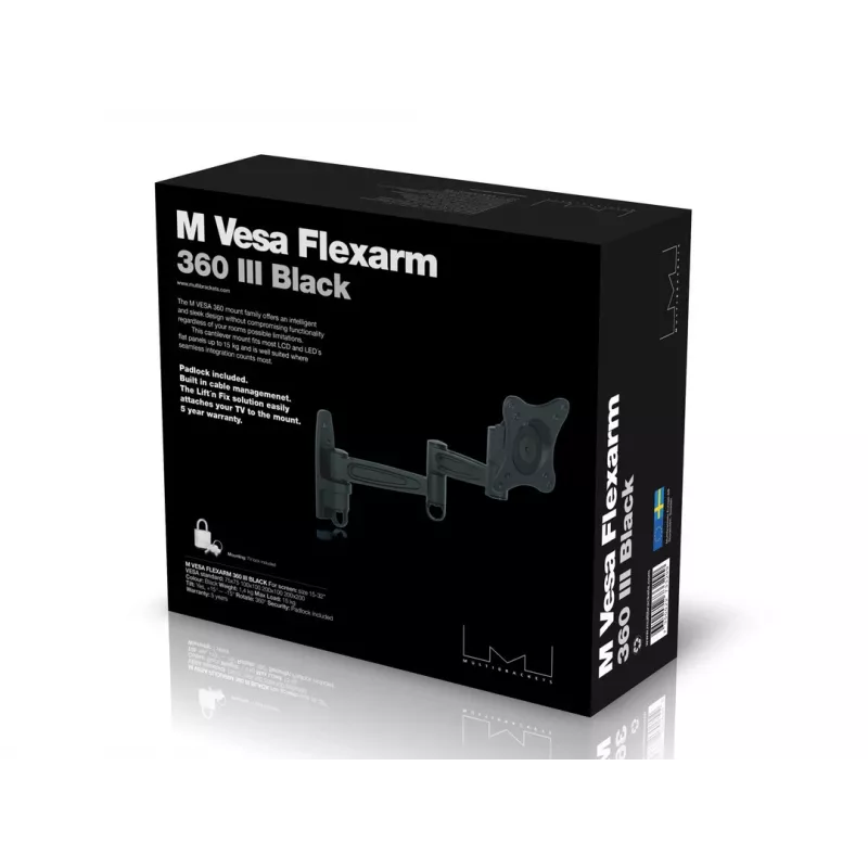 Braço de suporte Multibrackets M VESA Flexarm 360 III preto 75 100 200