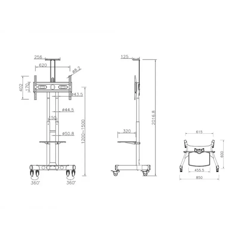 Multibrackets M Public Floorstand Basic 150 incl. prateleira e suporte para câmara