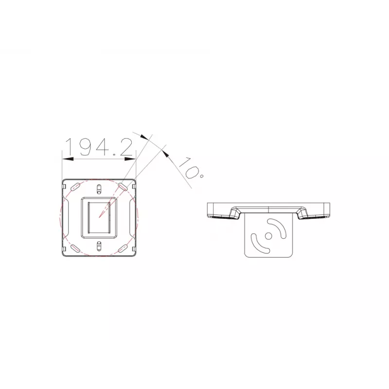Placa de teto Multibrackets M Pro Series Preto Plástico Aço 165 mm