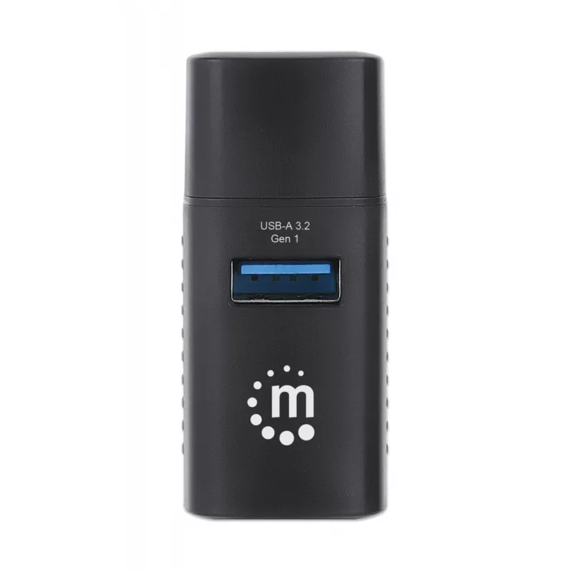 Hub USB-C 3 portas Manhattan, ULTRA COMPACTO, 3 portas USB-A (1x 5 Gbps USB 3.2 Gen1 aka USB 3.0, 3 x 480 Mbps USB 2.0), alimentado por USB (não requer fonte de alimentação externa)
