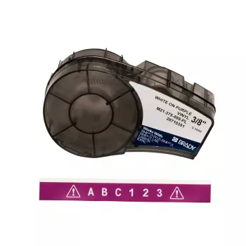 Etiquetas para impressora Brady M21-375-595-PL — vinil autoadesivo, roxo com área branca para escrita