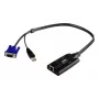 Cabo adaptador KVM ATEN USB - VGA para Cat5e/6 (módulo CPU), USB, USB, VGA, preto, azul, metálico, RJ-45, 1 x RJ-45