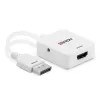 Conversor Lindy HDMI 18G para DisplayPort 1.2, 0,095 m, HDMI Type-A (standard), DisplayPort, conector fêmea, conector macho, reto