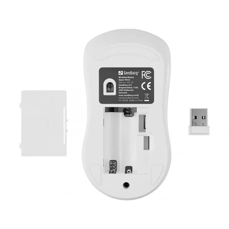 Rato sem fios Sandberg Saver branco, ambidestro, RF Wireless, 1600 DPI, branco