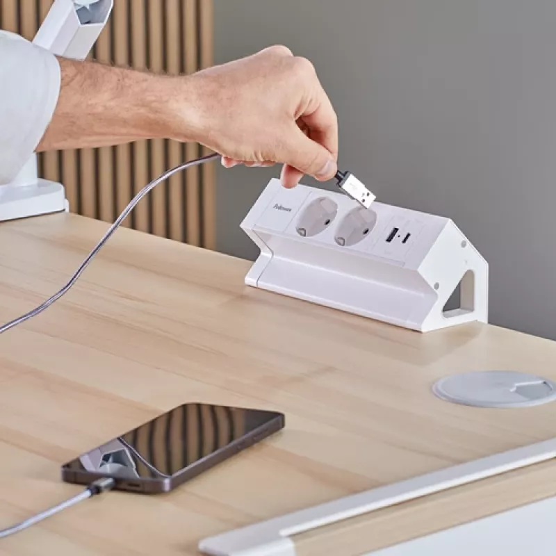 Extensão de alimentação Fellowes 100137183 2 m 2 tomadas AC interior branco