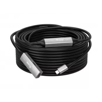 Cabo de extensão ativo USB-C para USB-C EQUIP 10 m, USB 3.2 Gen 1 (5 Gbit/s), preto