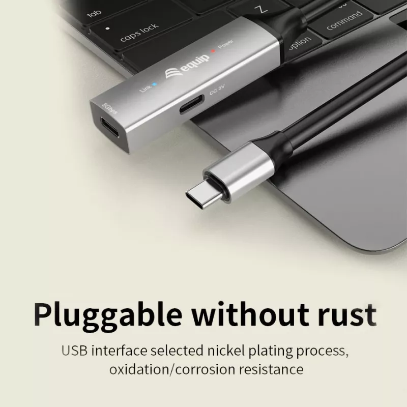 Cabo de extensão ativo USB-C para USB-C EQUIP 10 m, USB 3.2 Gen 1 (5 Gbit/s), preto