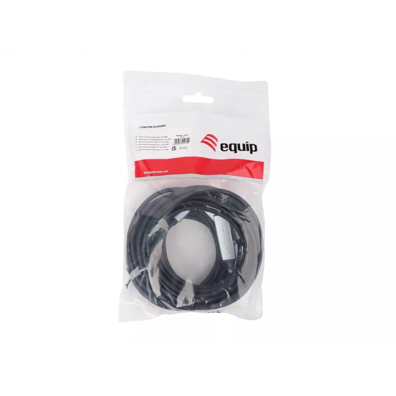 Cabo de extensão ativo USB-C para USB-C EQUIP 10 m, USB 3.2 Gen 1 (5 Gbit/s), preto