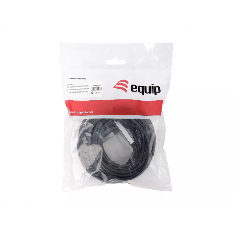 Cabo de extensão ativo USB-C EQUIP 15 m, USB 3.2 Gen 1 (5 Gbps), contactos niquelados, preto