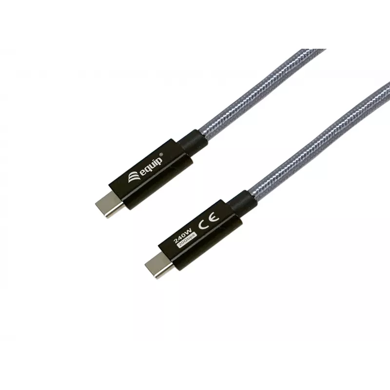 Cabo USB-C para USB-C EQUIP 1,0 m — USB 3.2 Gen 2x2, 20 Gbit/s, PD 240 W, 4K/60 Hz, preto