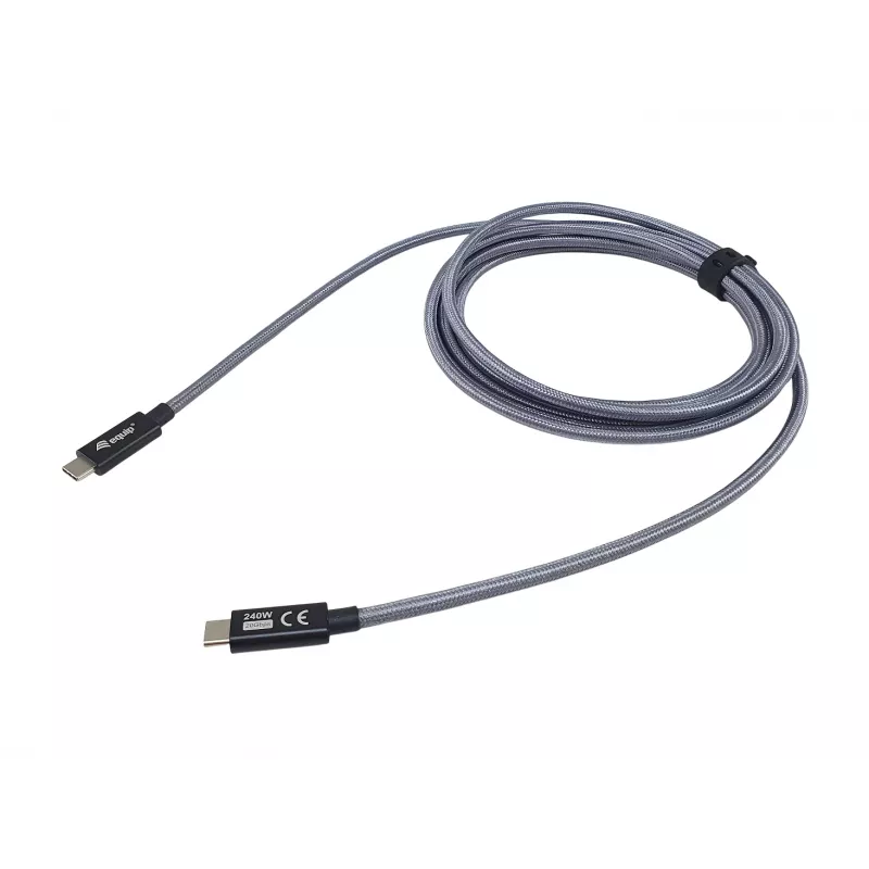 Cabo USB-C para USB-C EQUIP 2,0 m — USB 3.2 Gen 2x2, 20 Gbps, PD 240W, 4K/60Hz, preto