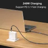 Cabo USB-C para USB-C EQUIP 3,0 m — USB 3.2 Gen 2x2, 20 Gbit/s, PD 240 W, 4K@60 Hz, preto