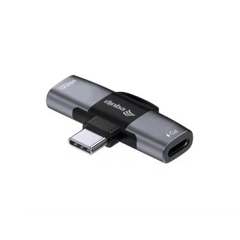 Adaptador USB-C OTG 2-em-1 EQUIP 133479 — 100W PD, 10Gbit/s, 1x USB-C para 2x USB-C, cinzento