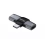 Adaptador USB-C OTG 2-em-1 EQUIP 133479 — 100W PD, 10Gbit/s, 1x USB-C para 2x USB-C, cinzento