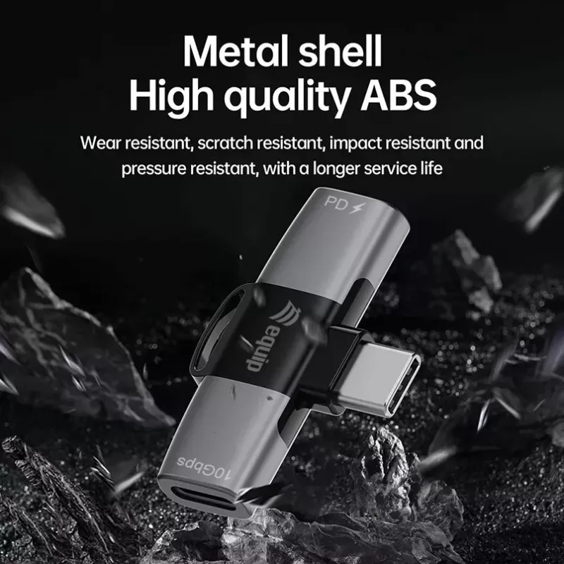Adaptador USB-C OTG 2-em-1 EQUIP 133479 — 100W PD, 10Gbit/s, 1x USB-C para 2x USB-C, cinzento