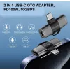 Adaptador USB-C OTG 2-em-1 EQUIP 133479 — 100W PD, 10Gbit/s, 1x USB-C para 2x USB-C, cinzento