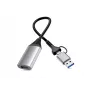 Adaptador USB para HDMI EQUIP 133498 (ficha USB-C e USB-A para HDMI, 1080p, caixa em alumínio, cinzento)