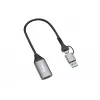 Adaptador USB para HDMI EQUIP 133498 (ficha USB-C e USB-A para HDMI, 1080p, caixa em alumínio, cinzento)