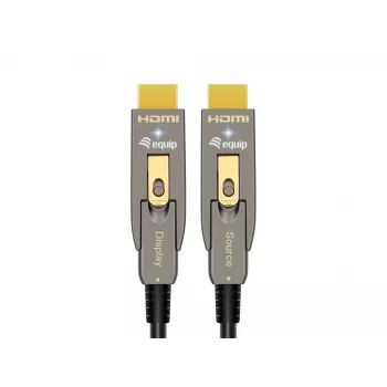 Cabo ótico ativo HDMI 2.0 EQUIP 20 m, Type-A/Type-D removível, 4K/60 Hz, 18 Gbit/s, contactos dourados