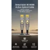 Cabo ótico ativo HDMI 2.0 EQUIP 30 m com fichas Type-D e Type-A removíveis, 4K/60 Hz, 18 Gbit/s, contactos dourados