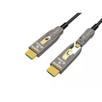 Cabo ótico ativo HDMI 2.1 Equip 15 m, tipo D + A removível, 48 Gbit/s, 8K/60 Hz