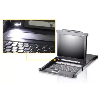ATEN CL5708N Consola de rack 48,3 cm (19 polegadas) preto 1HE