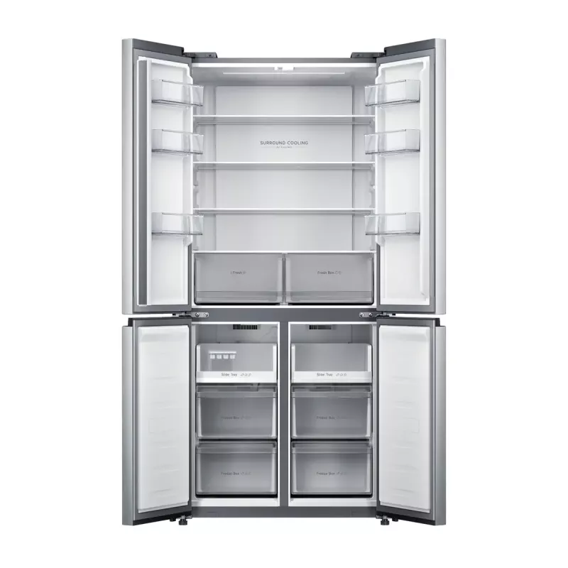 Frigorífico side-by-side independente Xiaomi Mijia Cross Door 502L – Total 502 L (frigorífico 326 L / congelador 176 L), No Frost, classe de eficiência energética E, altura 191,2 cm, 37 dB, Prateado escovado