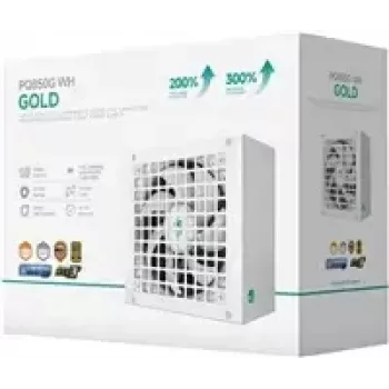 Fonte de alimentação DeepCool GAMERSTORM PQ850G WH 850W, ventoinha de 120mm, totalmente modular, 80+ Gold, ATX 3.1, branco