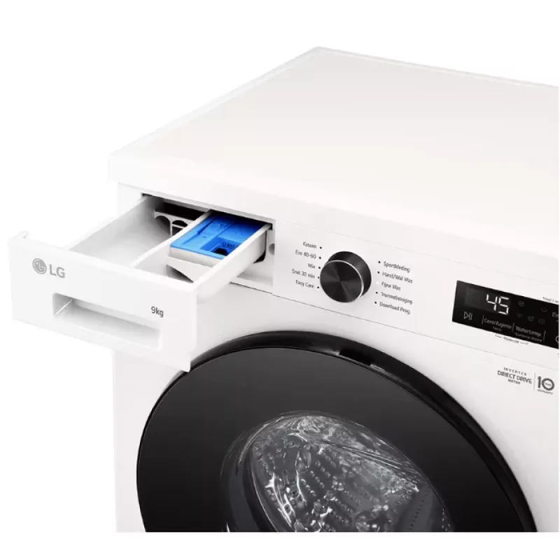 Máquina de lavar de carga frontal LG F4X1009NWB — 9 kg, 1310 rpm, Classe A, branca