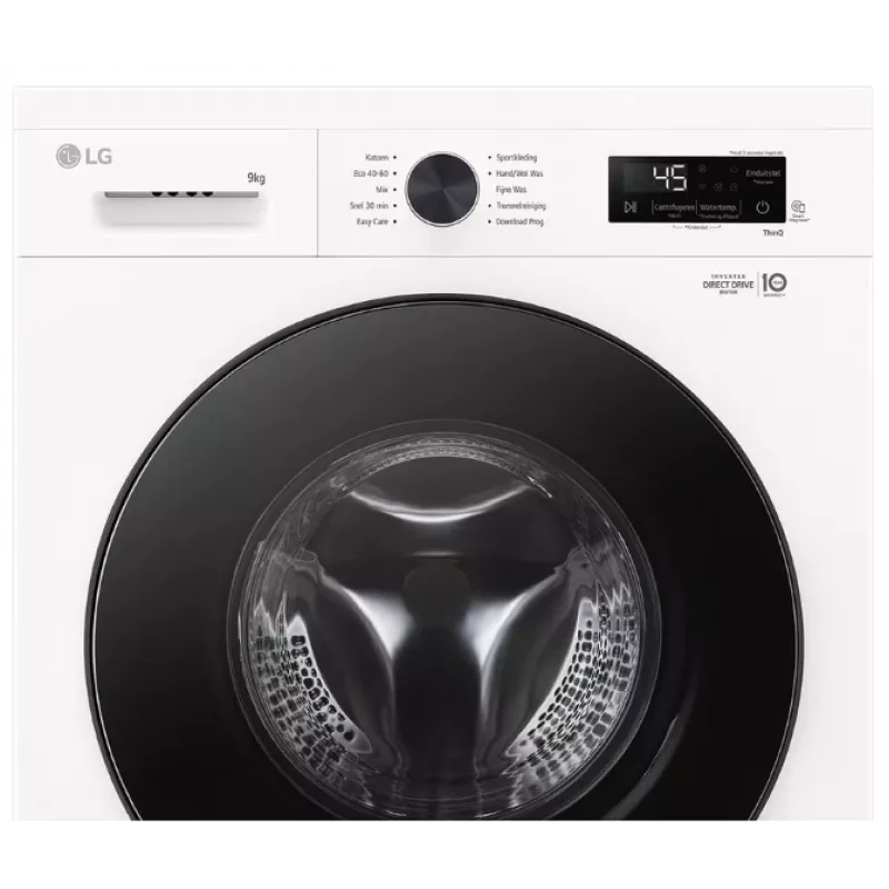 Máquina de lavar de carga frontal LG F4X1009NWB — 9 kg, 1310 rpm, Classe A, branca