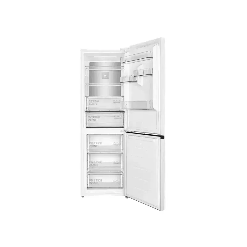 Frigorífico TCL RP340BWD1 — combinado independente, No Frost, 223 L de refrigeração / 117 L de congelação, 185 cm, Classe energética D, ecrã, 35 dB, branco
