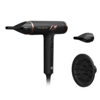 Secador de cabelo ROWENTA HY8310, 1700 W, iónico, 3 níveis de calor, 3 velocidades, nível frio — Preto