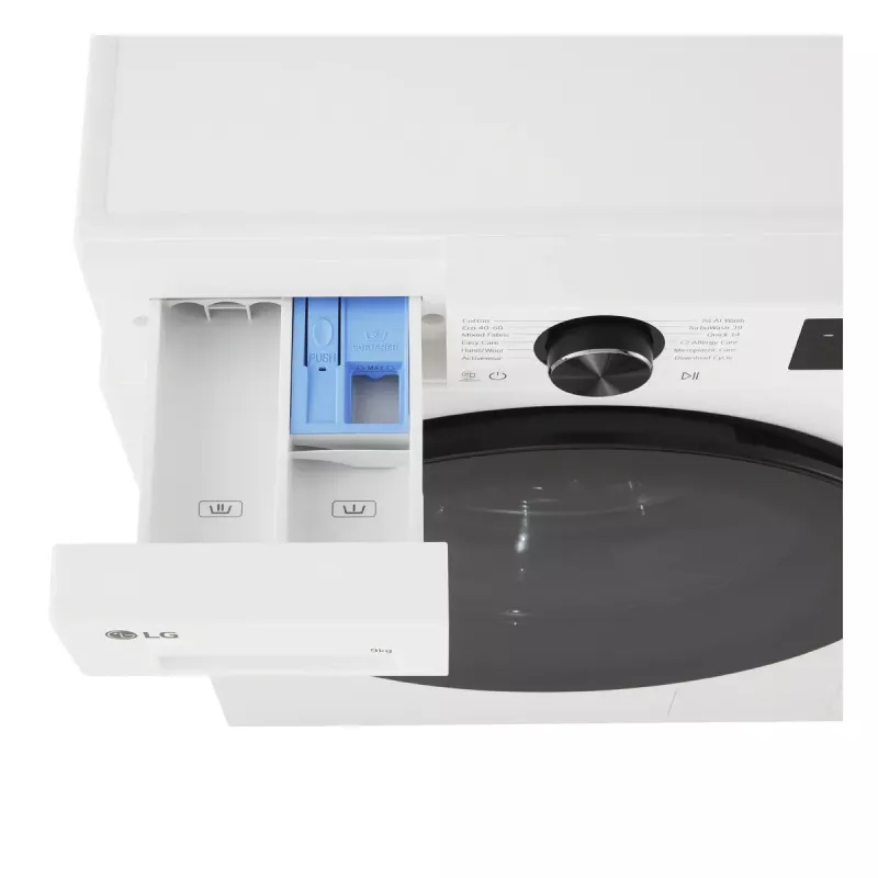 Máquina de lavar e secar roupa LG F2X50S9TWB, carregamento frontal, 9 kg, 1170 rpm, classe A, 600×535×850 mm, branca