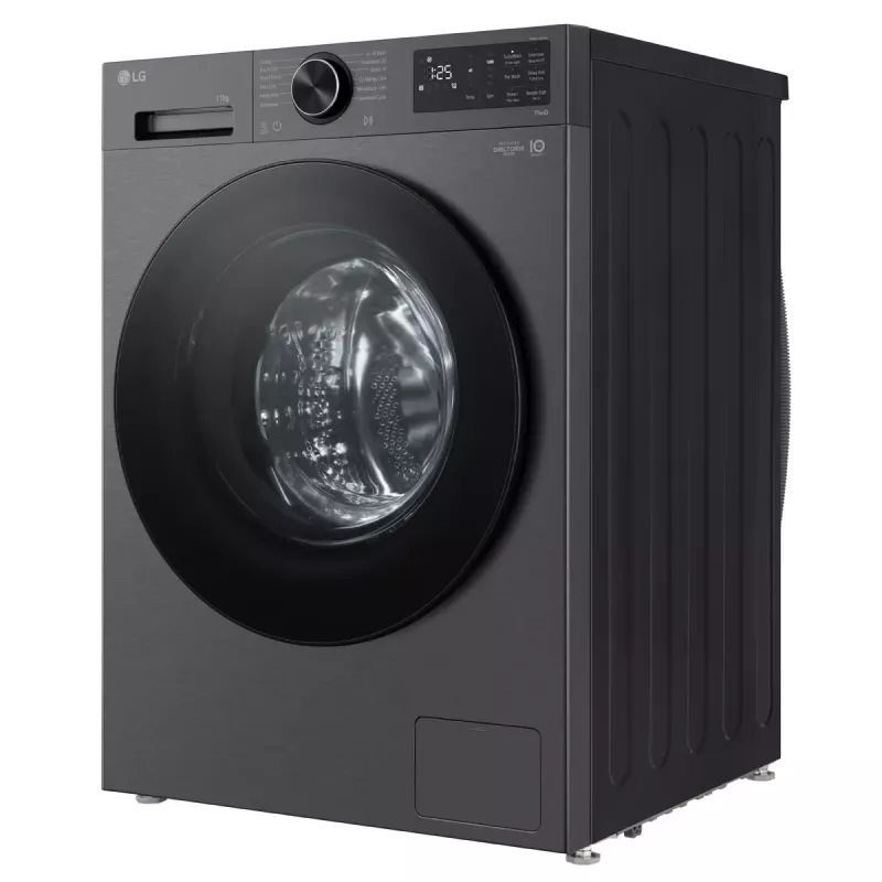LG F4X5011TBB, A, carregamento frontal, capacidade de lavagem 11 kg, profundidade 56,5 cm, 1400 rpm, máquina de lavar roupa preta de carregamento frontal 1351 rpm