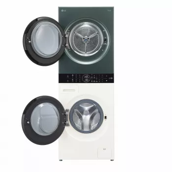 Máquina de lavar e secar roupa LG WT1210EGF de instalação livre carregamento frontal, 22 kg, 1400 rpm, verde/branca