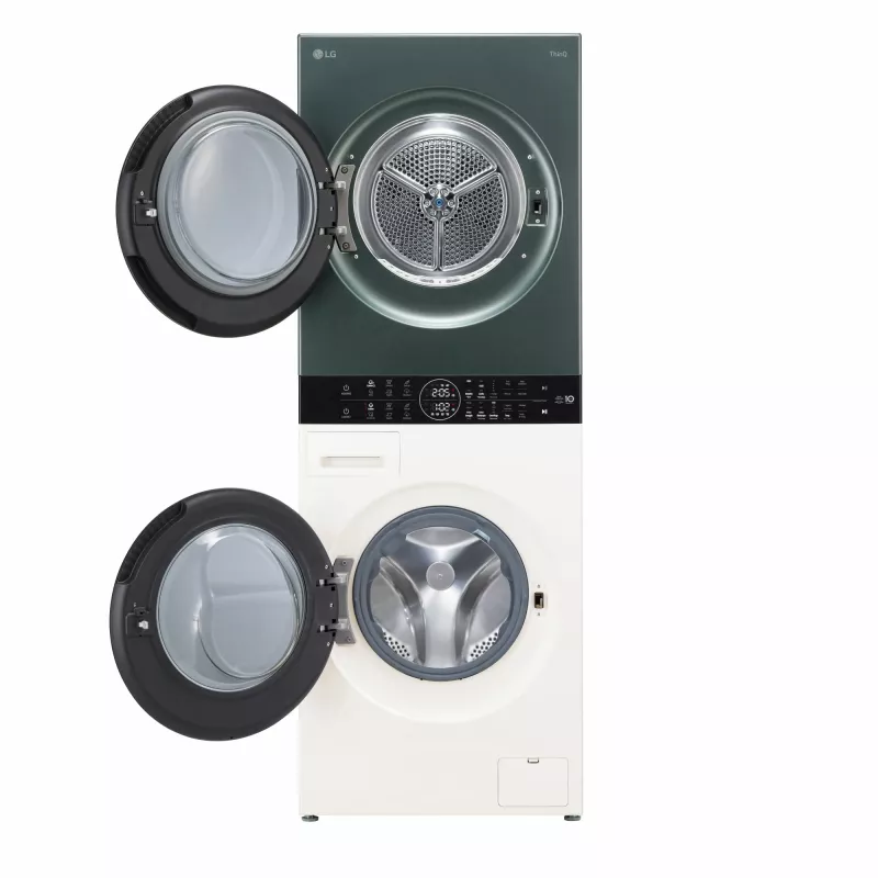 Máquina de lavar e secar roupa LG WT1210EGF de instalação livre carregamento frontal, 22 kg, 1400 rpm, verde/branca