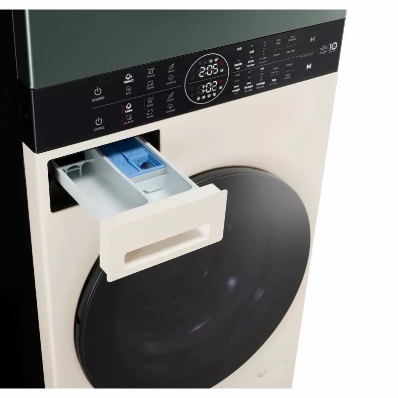 Máquina de lavar e secar roupa LG WT1210EGF de instalação livre carregamento frontal, 22 kg, 1400 rpm, verde/branca