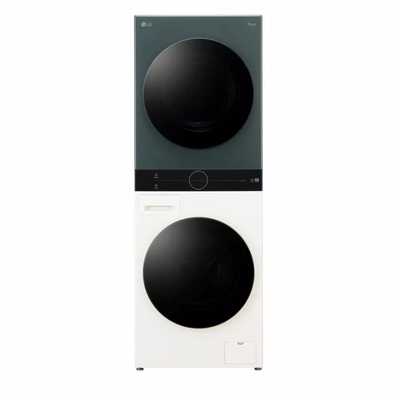 Máquina de lavar e secar roupa LG WT1210EGF de instalação livre carregamento frontal, 22 kg, 1400 rpm, verde/branca