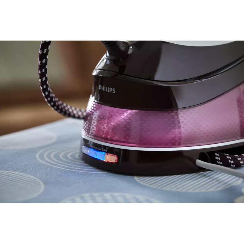 Central de engomar a vapor Philips GC7842/40 2400 W 1,5 L base SteamGlide Plus roxa, branca