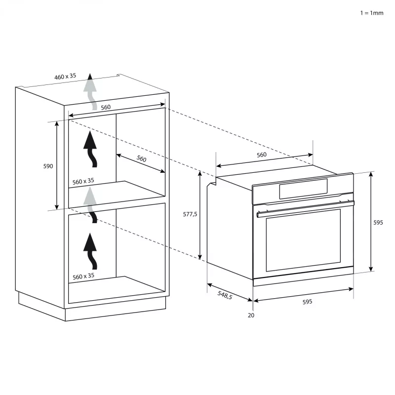 Candy Idea F IDCP N625 L 65L forno elétrico de encastrar preto