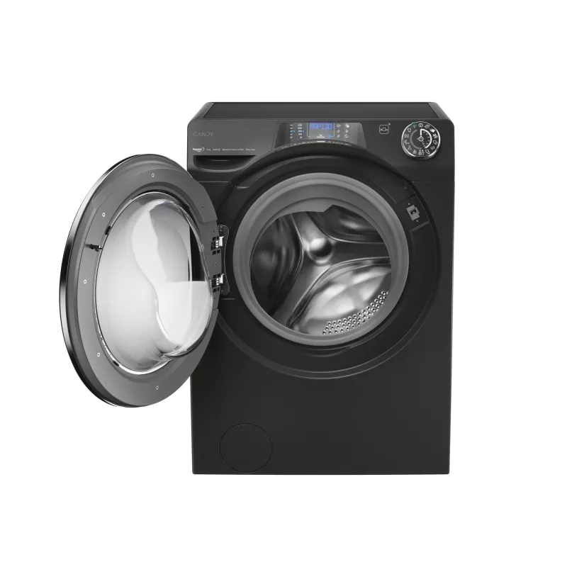 Máquina de lavar Candy RapidÓ PRO RP 496BWMBCB/1-S, carga frontal, 9 kg, 1400 rpm, Preto