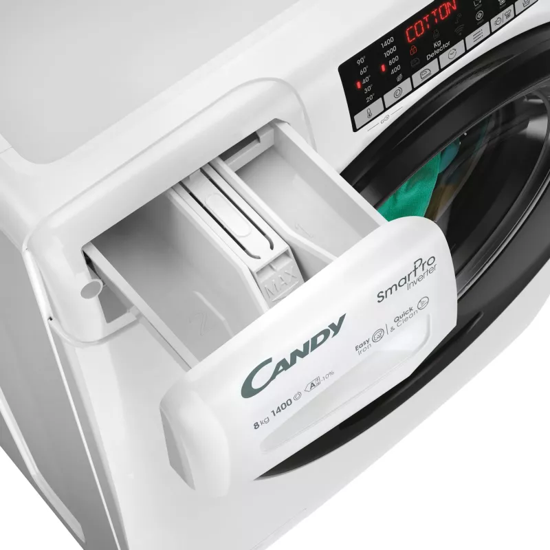 Máquina de lavar roupa Candy Smart Pro Inverter CSO486TWMB6/1-S de carga frontal 8 kg 1400 rpm branca