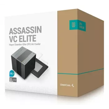Arrefecedor de CPU a ar DeepCool ASSASSIN VC ELITE, ventoinha de 120/140 mm, FDB, 147×144×164 mm, preto