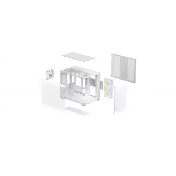 Caixa de PC DeepCool CG330 3F branca — chassis mid-tower ATX, branco