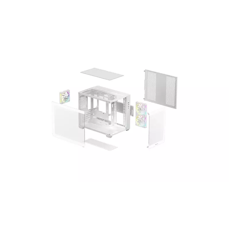 Caixa de PC DeepCool CG330 3F branca — chassis mid-tower ATX, branco