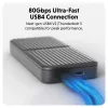Caixa para SSD Hyper HD2500GL para SSD M.2 PCIe (USB4 Gen4, USB‑C) preta