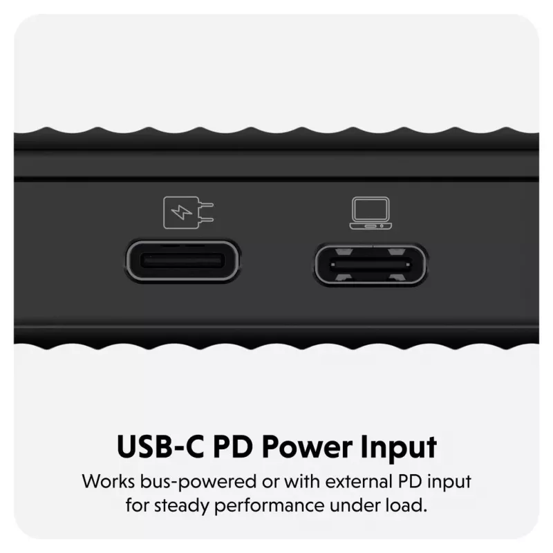 Caixa para SSD Hyper HD2500GL para SSD M.2 PCIe (USB4 Gen4, USB‑C) preta