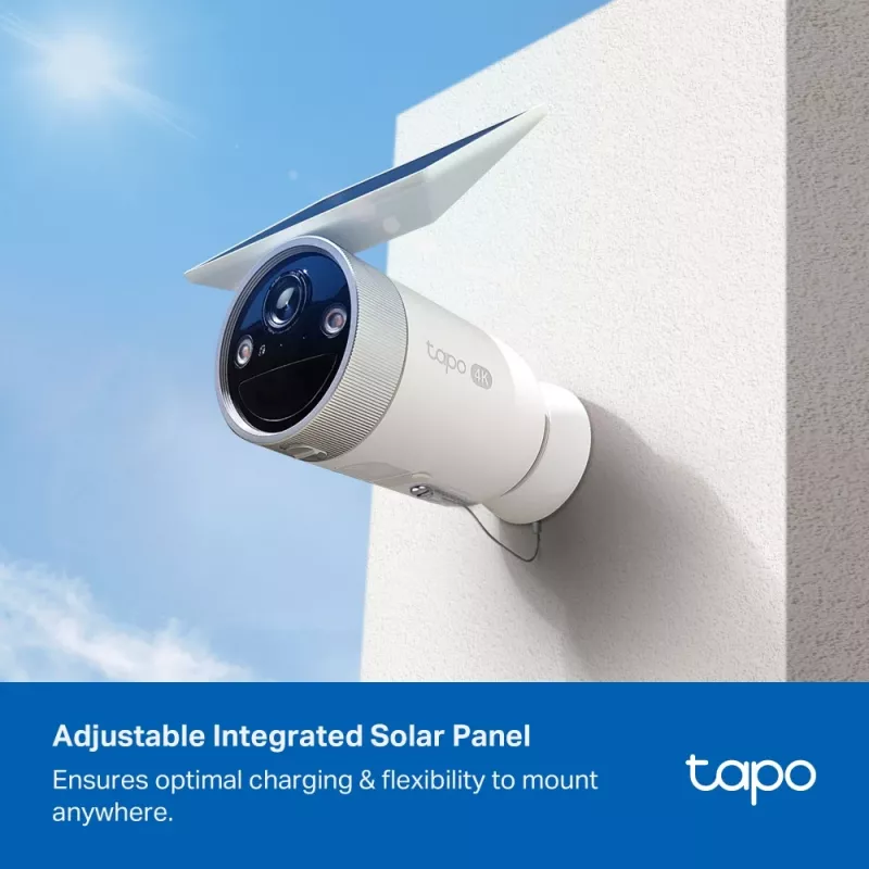 Câmara de segurança solar com IA melhorada TP-Link Tapo Ultra, sem fios, Bullet, Wi-Fi, exterior, 850 nm, 512 GB