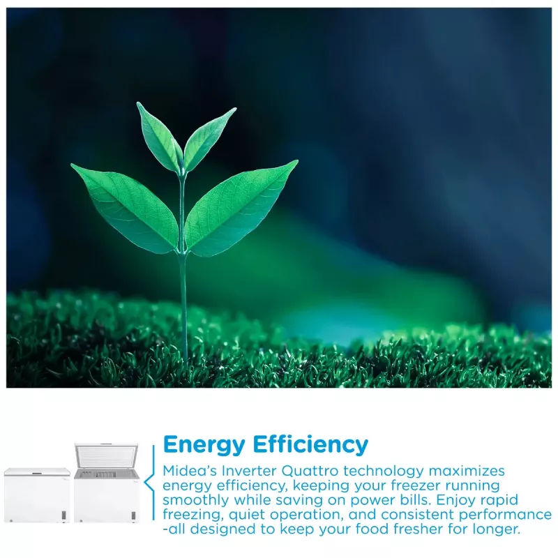 Arca congeladora Midea MDRC411FZE01 — independente, 293 L de capacidade, classe de eficiência energética E, 14 kg/24h de capacidade de congelação, branco