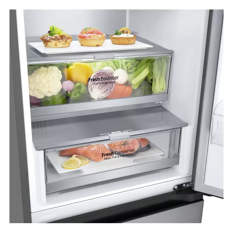 LG GBV7280CPY.APYQEUR Combinado frigorífico-congelador Independente 387 l Aço inoxidável